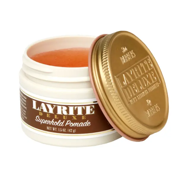 Layrite Superhold Pomade 1.5oz - Open angled view