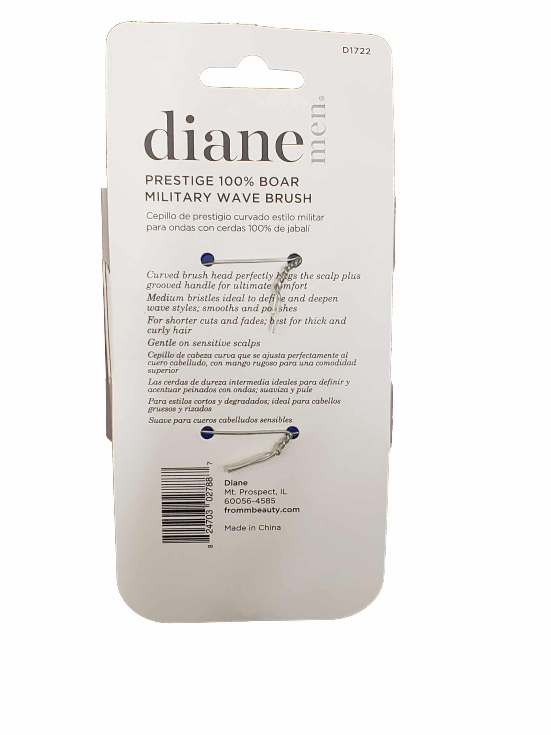 Diane Curved Prestige 2-Sided Military Club Brush - Soft / Hard # D1752