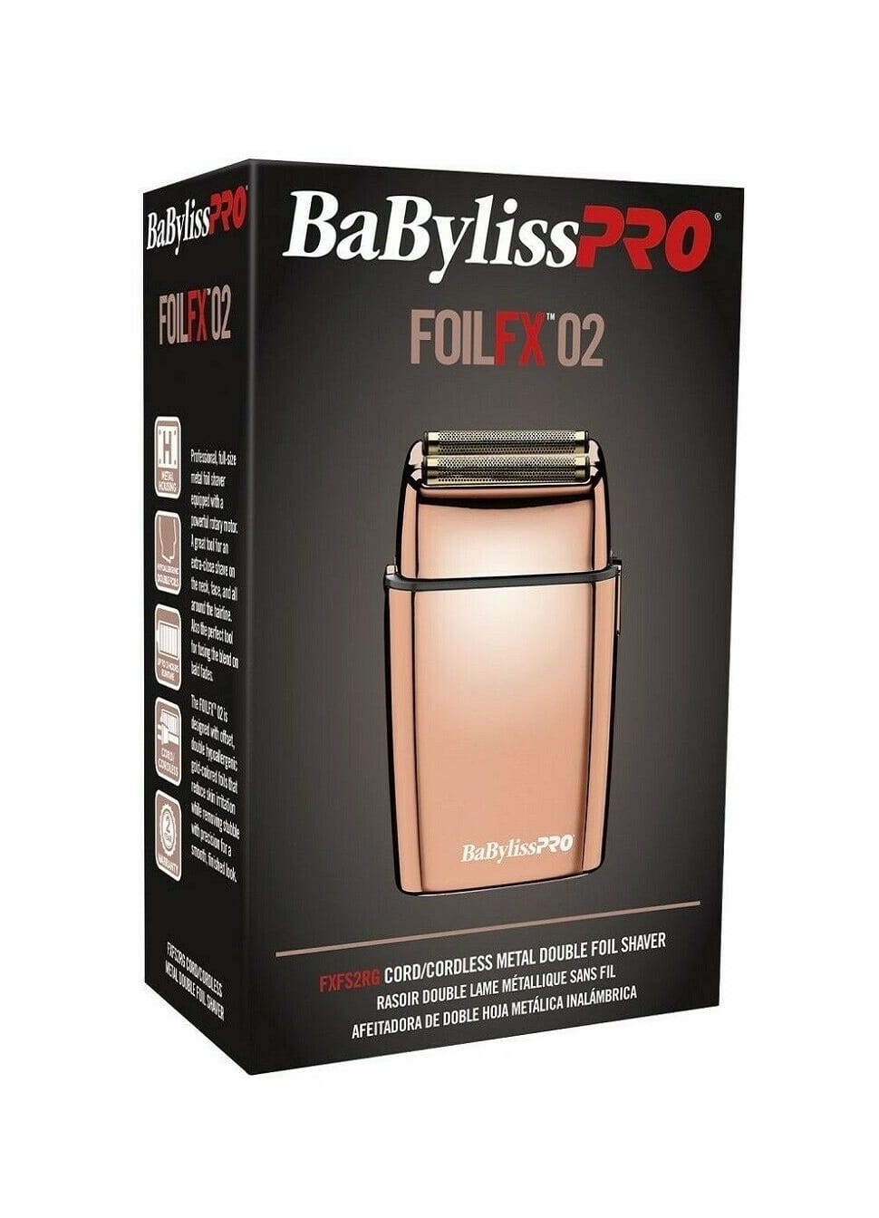 BabylissPro Rose Gold FoilFX02 Cordless Double Foil Shaver #FXFS2RG