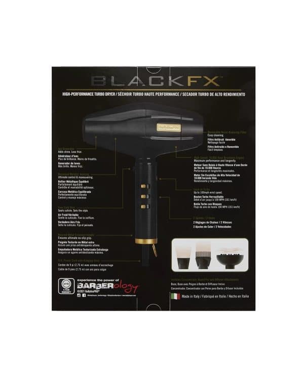 BabylissPro BlackFX Hair Dryer #FXBDB1 - Image 4