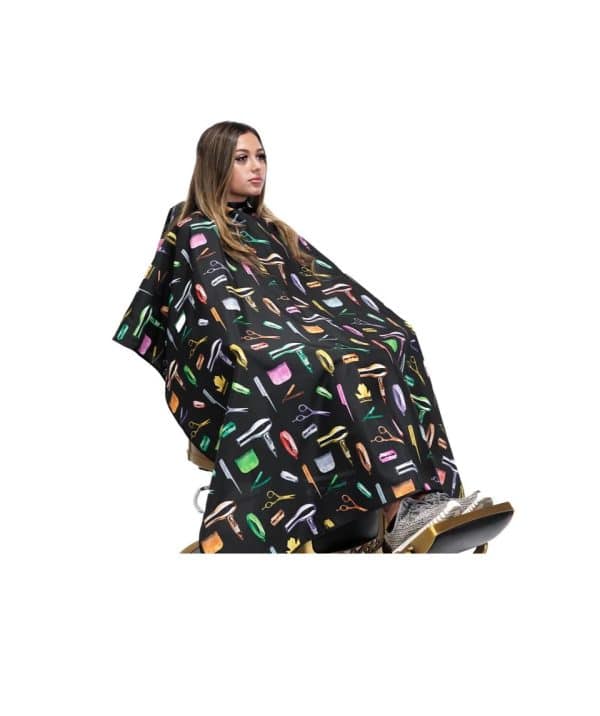 King Midas Fruity Pebble Cape on seated person 2