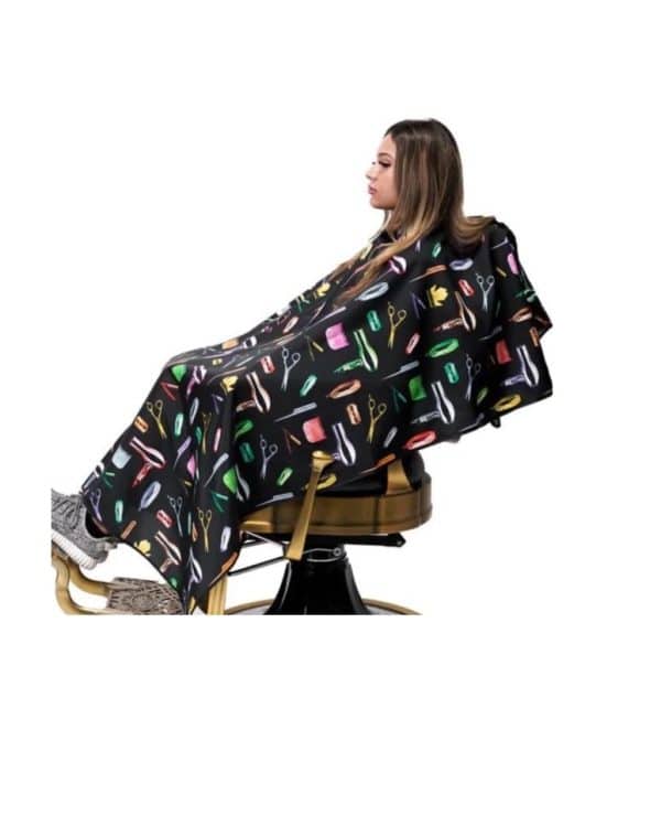 King Midas Fruity Pebble Cape on seated person 3