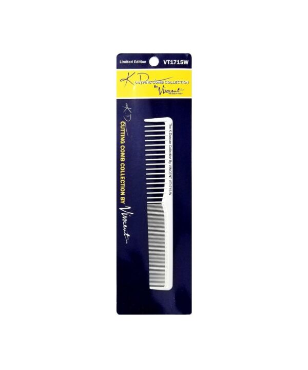 Vincent KD Ceramic White All Purpose Styling Comb #VT1715W