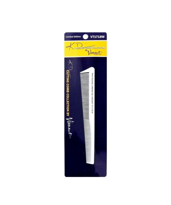 Vincent KD Ceramic White Tapering Comb #VT1718W