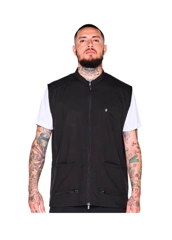 Barber Strong Vest - Black - On Model Front