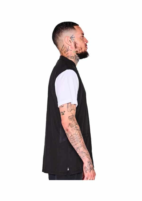 Barber Strong Vest - Black - On Model Side