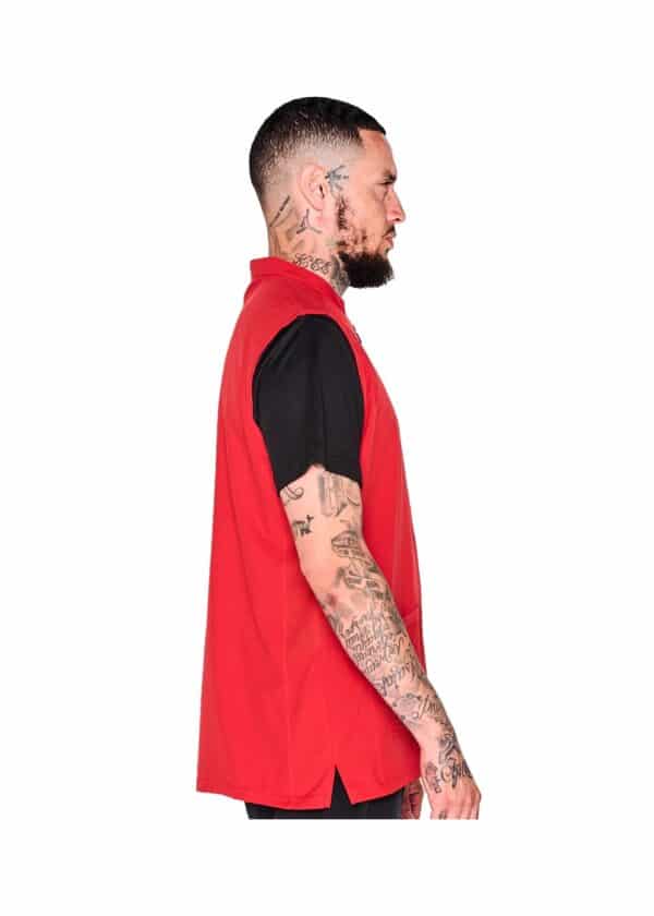 Barber Strong Vest - Red - On Model Side