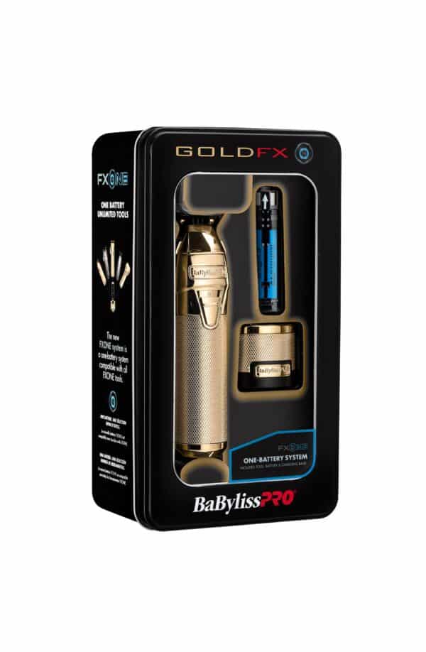 BabylissPro FXONE Cordless Trimmer Gold #FX799G Package Angle Right