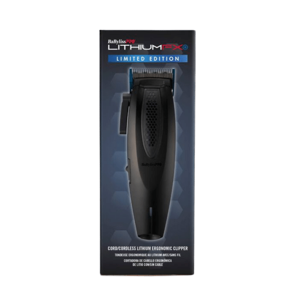 BabylissPro LithiumFX+ Matte Black Cordless Clipper #FX673NSMB - Package Side