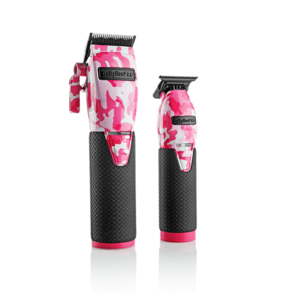 BabylissPro LimitedFX Pink Camo Clipper and Trimmer Combo #FXHOLPKCAMPK angled