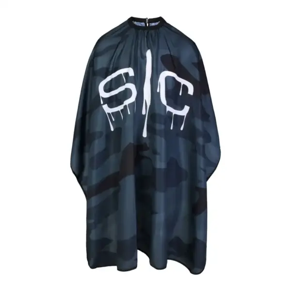 StyleCraft Black Camo Barber Cape #SC324B