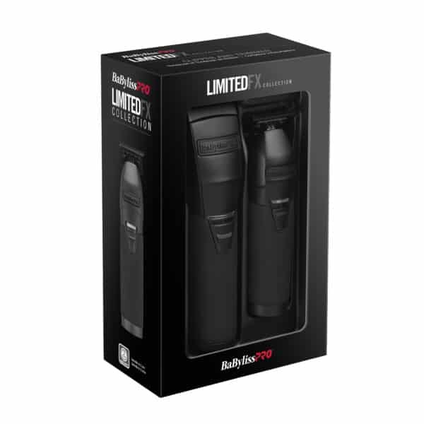 BabylissPro LimitedFX Clipper and Trimmer Collection Matte Black #FXDUOCTMB - Package Angled 2