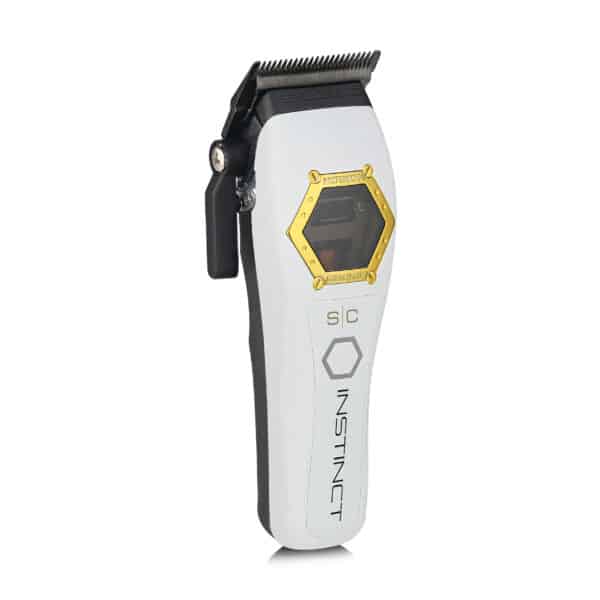 StyleCraft Instinct Metal Clipper #SC611M - White Cover Angled