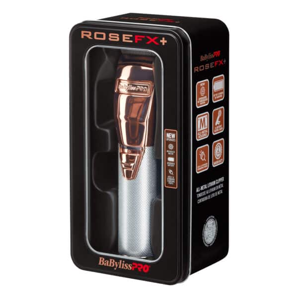 BabylissPro RoseGoldFX+ Clipper #FX870NRG - Package Angled Left