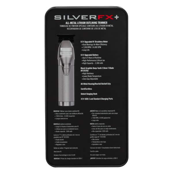 BabylissPro SilverFX+ Trimmer #FX787NS - Package Back