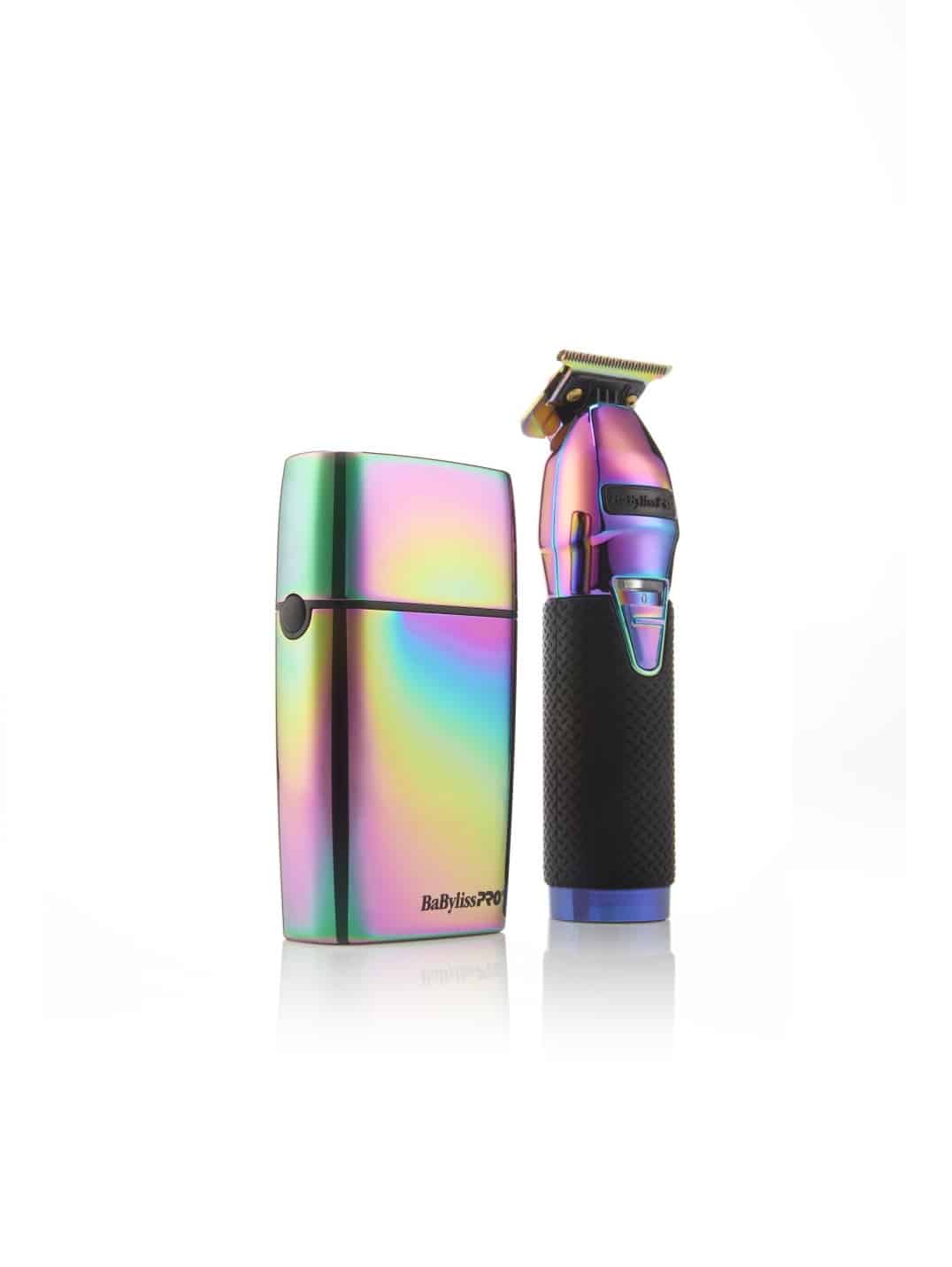 BabylissPro Limited Edition Iridescent Trimmer and Double Foil Shaver Value Pack #FXDUOFS2TRB - Cap On