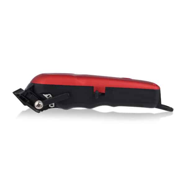 StyleCraft Rebel Clipper and Trimmer Combo (RED) #SC203R - Clipper side lever view