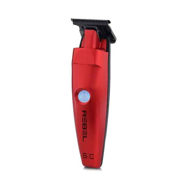 StyleCraft Rebel Clipper and Trimmer Combo (RED) #SC203R - Trimmer angled left