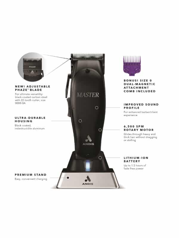 Andis Cordless Master BlackOut Clipper #561895 - info