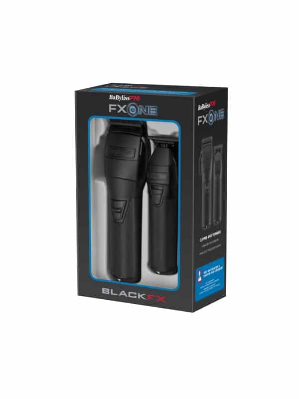 BabylissPro FXOne BlackFX Clipper and Trimmer Prepack (Tool Only) #FX1CTMBTO - Package Angled Left