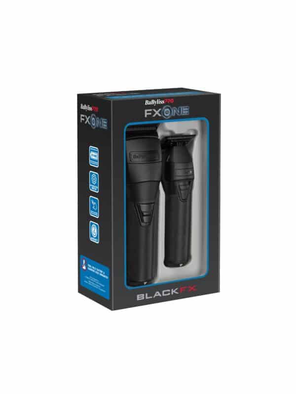 BabylissPro FXOne BlackFX Clipper and Trimmer Prepack (Tool Only) #FX1CTMBTO - Package Angled Right