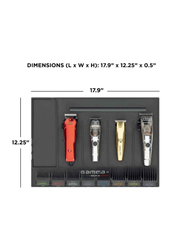 Gamma Magnetic Station Organizer Mat with Metal Bar #GP305B - Dimensions