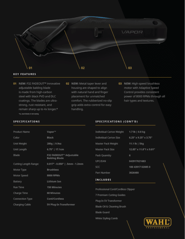 Wahl Vapor Clipper #3026480 - Info 2