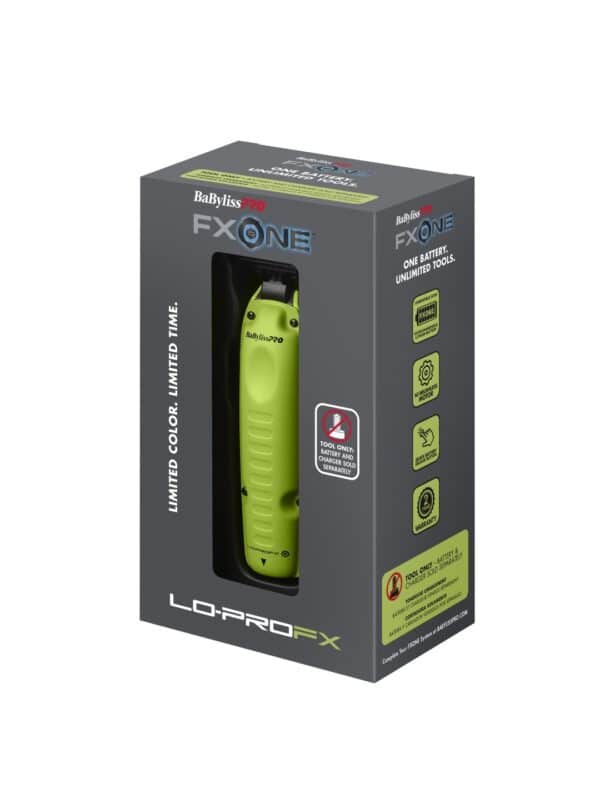 Babyliss FXOne Lo-ProFX Neon Yellow Trimmer #FX729NYLT - Package Angled Left