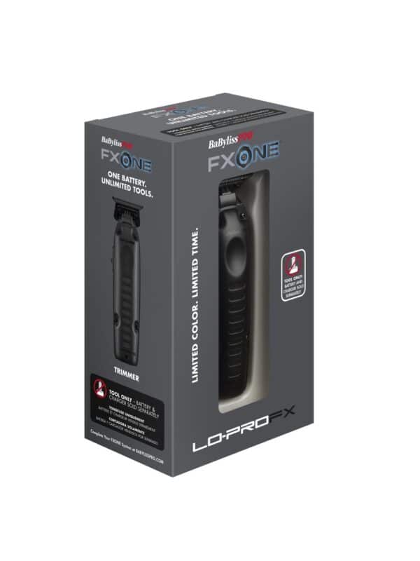 BabylissPro FXOne Lo-ProFX Trimmer Matte Black #FX729MBLT - Package Angled Right