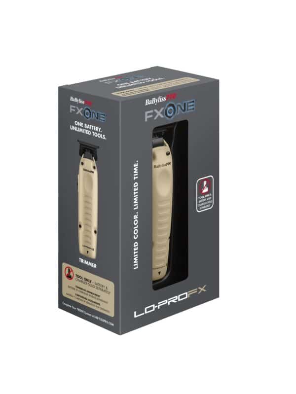 BabylissPro FXOne Lo-ProFX Trimmer Sand #FX729SDLT - Package Angled Right