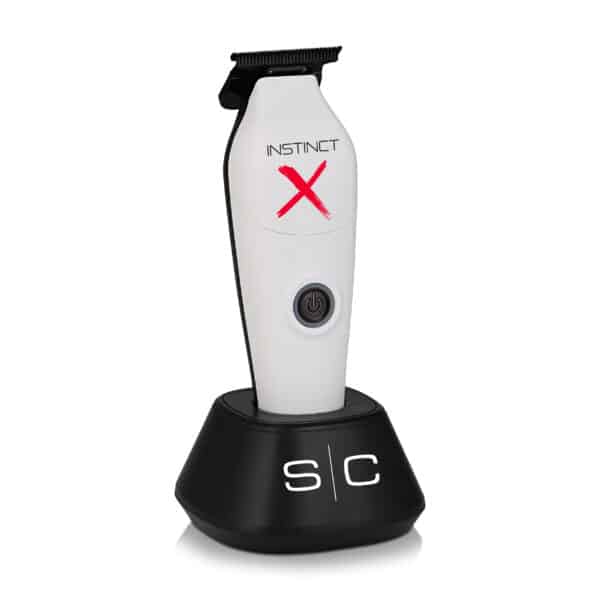 StyleCraft Instinct-X Metal Trimmer #SC411M - With white cover on stand