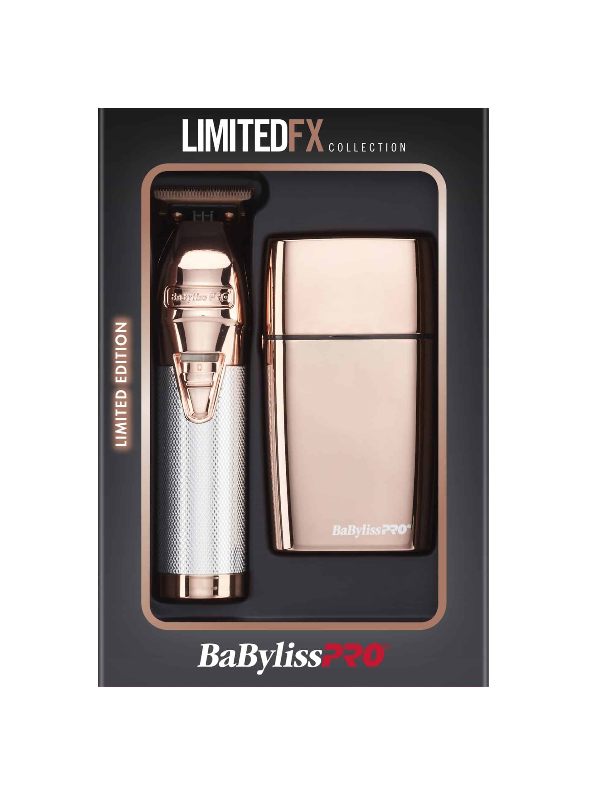 BabylissPro Limited Edition Rose Gold Trimmer and Double Foil Shaver Value Pack #FXDUOFS2TRG - Package Front