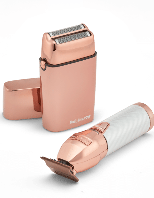 BabylissPro Limited Edition Rose Gold Trimmer and Double Foil Shaver Value Pack #FXDUOFS2TRG - Tools Displayed