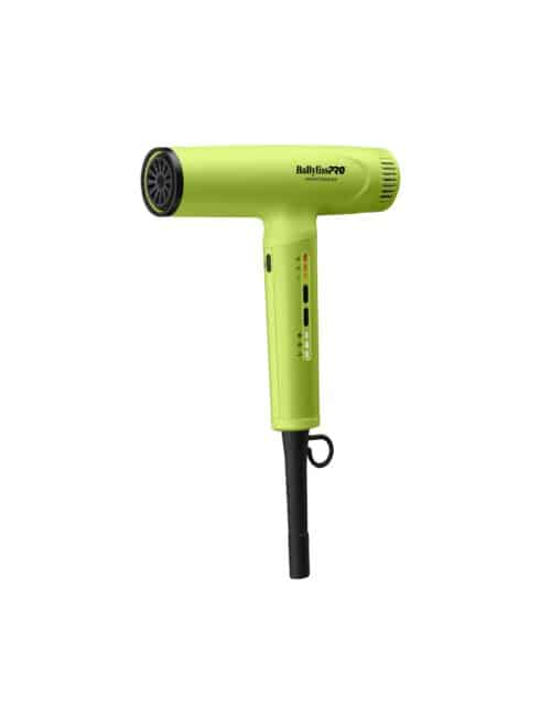 BabylissPro Nano Titanium Neon Yellow Light Ionic High Speed Dryer #BNTC9200NY - Angled