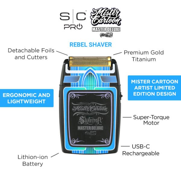 StyleCraft Rebel Shaver Limited Mister Cartoon Edition #SC809M - Info