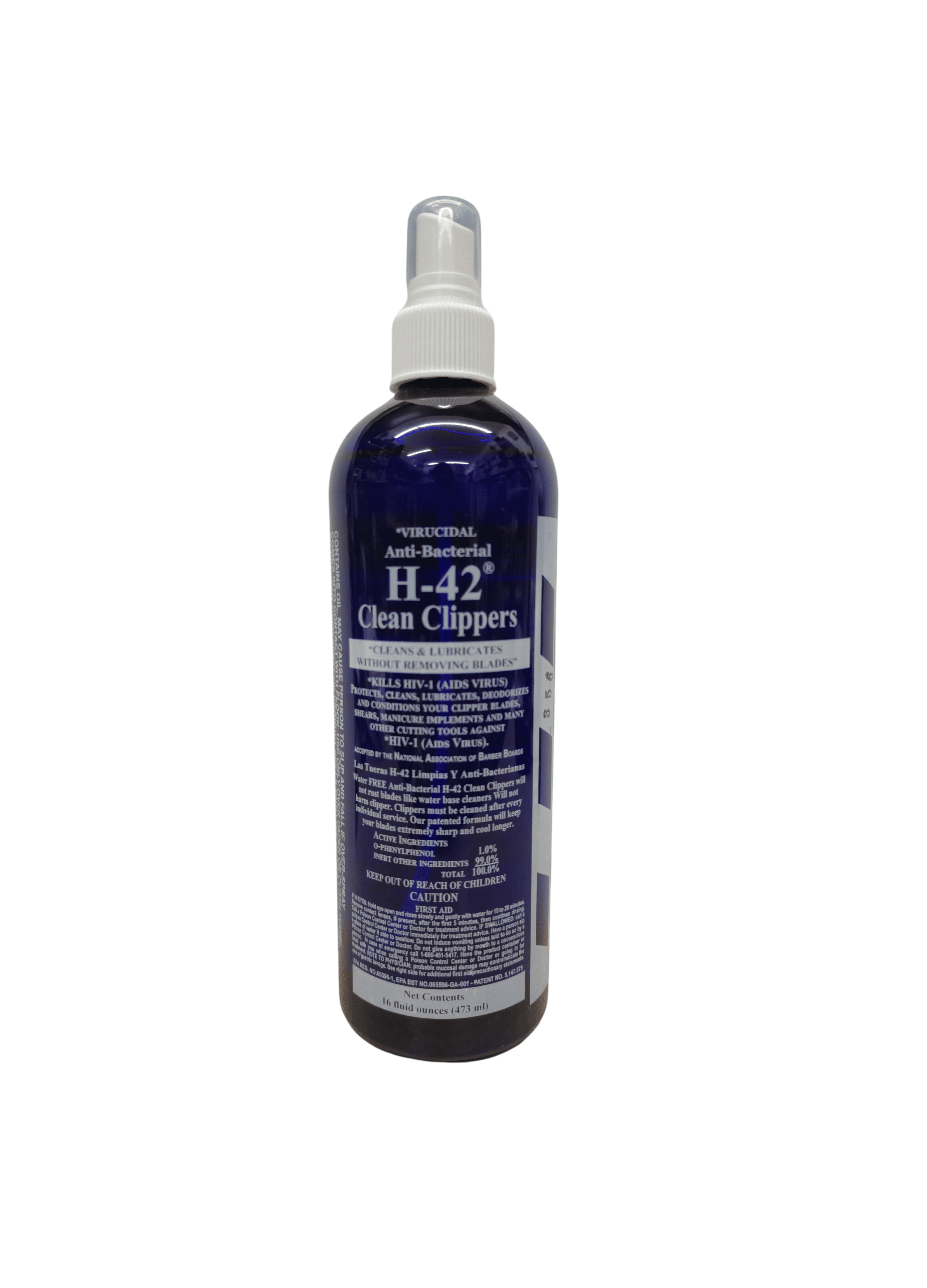 H42 Virucidal Clean Clippers Spray 16oz - Front