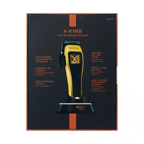 RedPro X-King Cordless Clipper Gold Package Back