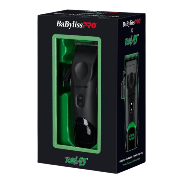 BabylissPro X Tomb45 Wireless Charging Clipper #FXT45C - Package angled left