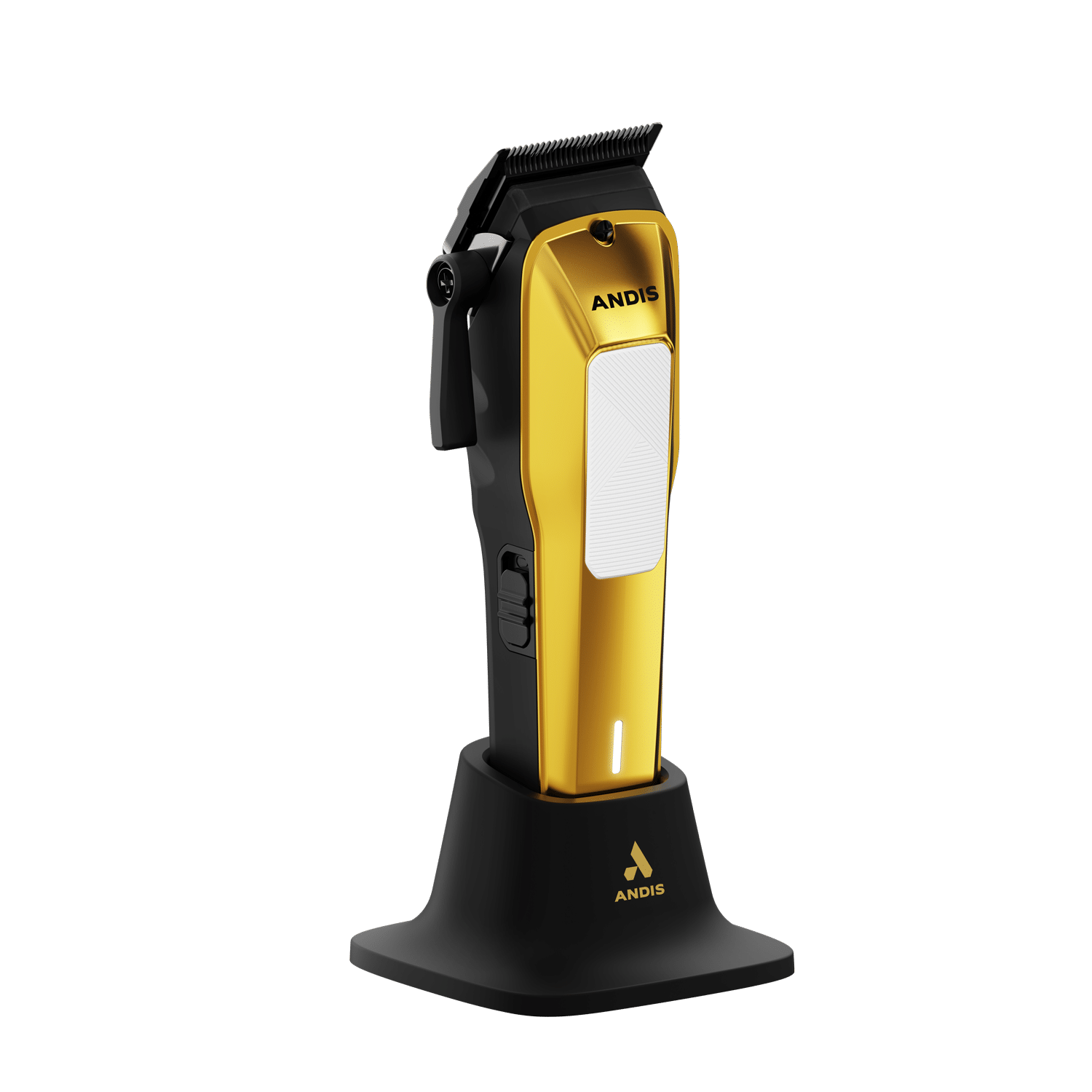 Andis Phenom Clipper #562060 - Gold with white thumb on stand