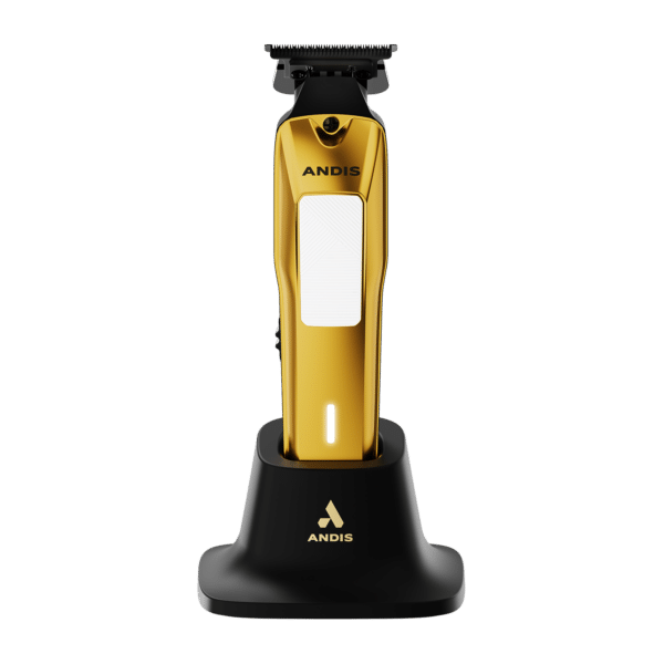 Andis Phenom Trimmer #562062 - Gold with white thumb on stand