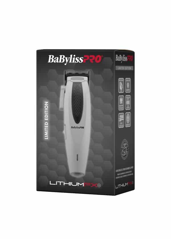 BabylissPro LithiumFX+ Limited Edition Grey Clipper #FX673NSGY - Package angled left