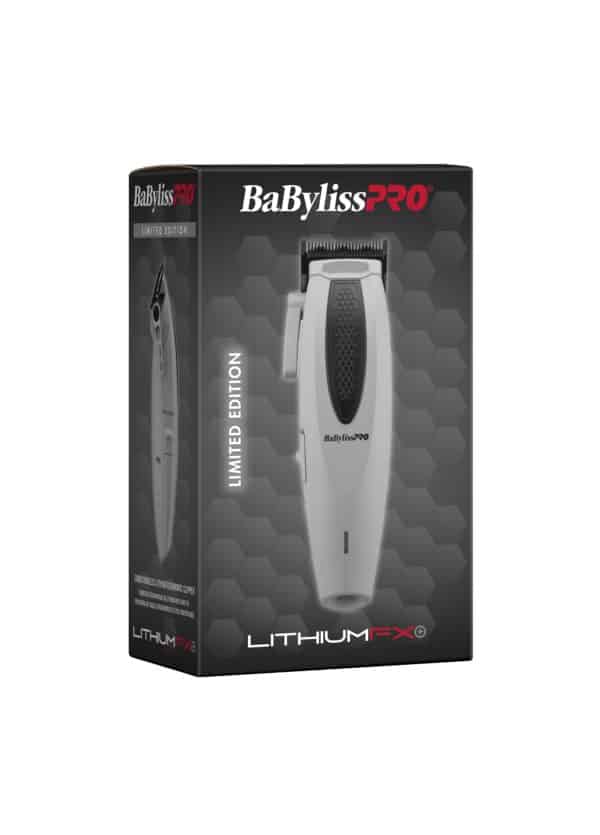 BabylissPro LithiumFX+ Limited Edition Grey Clipper #FX673NSGY - Package angled right